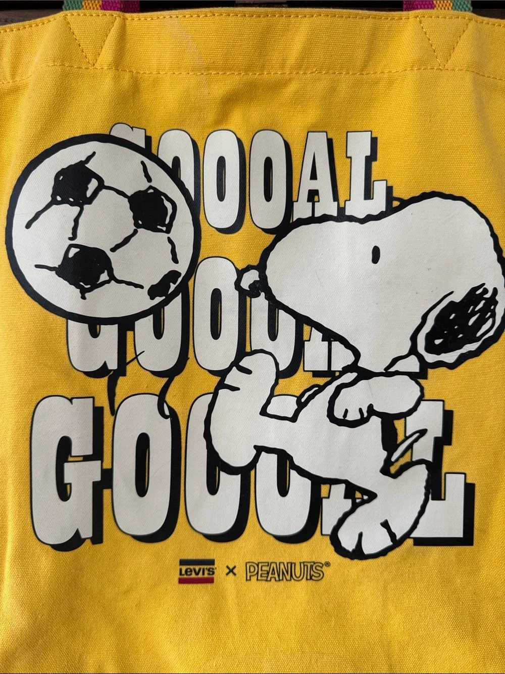 Levi's x Peanuts Snoopy Sport Goal Tote Bag Yellow Rare 2019 Capsule Collab
